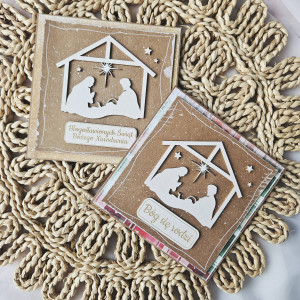 Kartki bożonarodzeniowa ze święta rodziną - zestaw 2 szt.