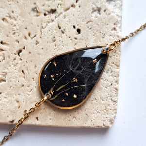 Bransoletka z żywicy łezka z dmuchawcem