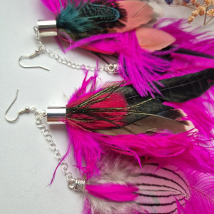 Kolczyki pióra boho energetyczne