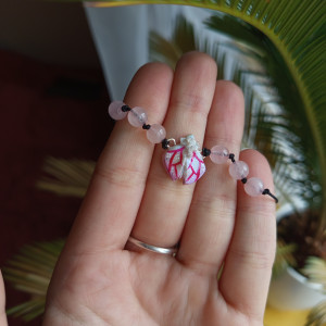 bransoletka małej ćmy z kwarcem różwoym. idealna na prezent, magic, fantasy, goblincore, fairycore