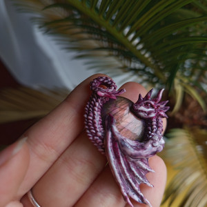 Naszyjnik smoczego strażnika z labradorytem, idealny na prezent, magia fantasty