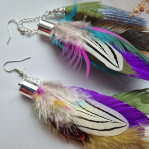 Kolczyki pióra boho energetyczne