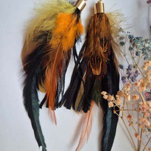 Klipsy pióra  długie lekkie Boho