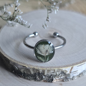 Wieczne kwiaty srebrny pierścionek regulowany kwiaty z kwiatami kwiatem gipsówka