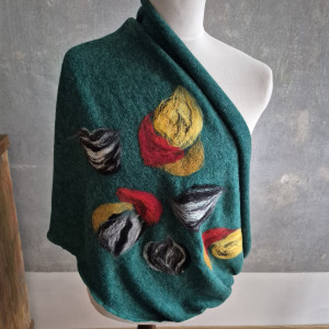 Komin wełniany merino turkus