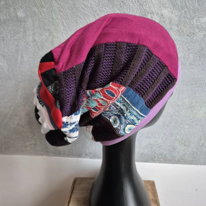 Czapka smerfetka codzienna patchwork