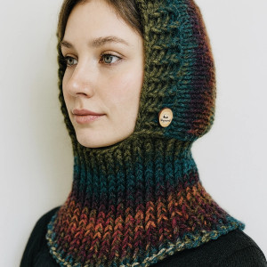 Balaclava kominiarka kaptur z kominem zamiast czapki handmade