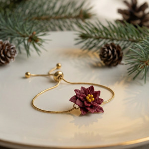 Bransoletka z bordową poisencją