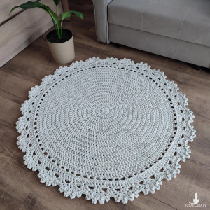 Dywan szydełkowy ze sznurka okrągły 110cm