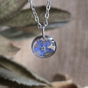 Srebrna zawieszka srebrny wisiorek z niezapominajką niezapominajka