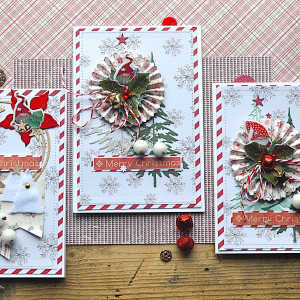 Zestaw kartek świątecznych "Gnomy" - 3 sztuki