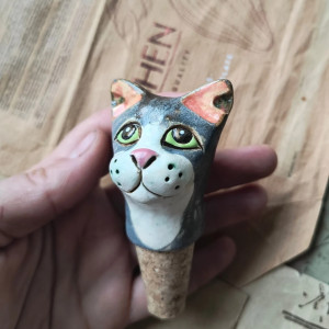 Korek do wina szary kot