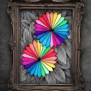 40. DWA KWIATY - rysunek, plakat.