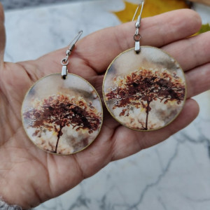 Jesienne Kolczyki - Kwiat hortensji