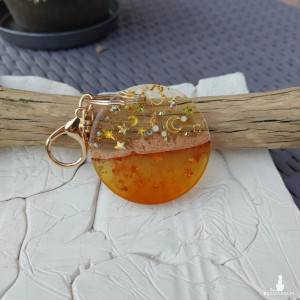 Brelok z żywicy - Złota Galaktyczna Kropla