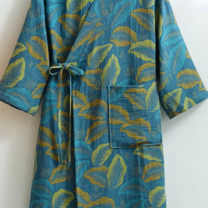 kinono szlafrok turkus bawełna