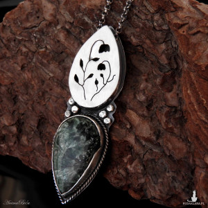 Naszyjnik srebrny z serafinitem