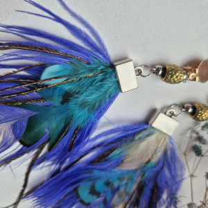 Klipsy chabrowe pióra