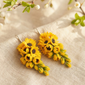 Kolczyki ze słonecznikami