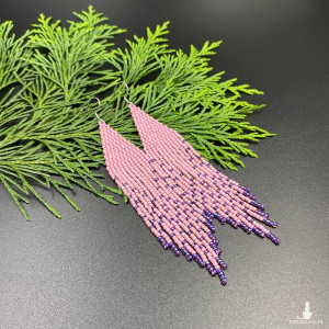 Kolczyki nakrapiane pastelowy róż, fioletowy #994