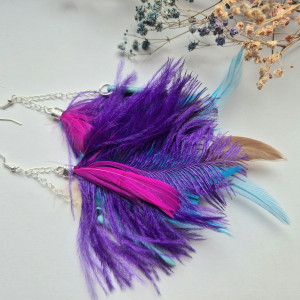 Kolczyki pióra boho energetyczne