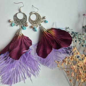 Kolczyki pióra boho energetyczne