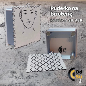 Pudełko na biżuterię - kostka silver