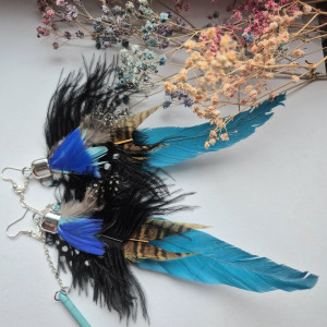 Kolczyki pióra boho energetyczne