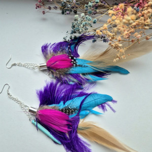 Kolczyki pióra boho energetyczne