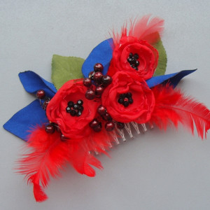 Kwiaty do włosów - czerwone maki