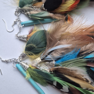 Kolczyki pióra boho energetyczne