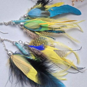 Kolczyki pióra boho energetyczne