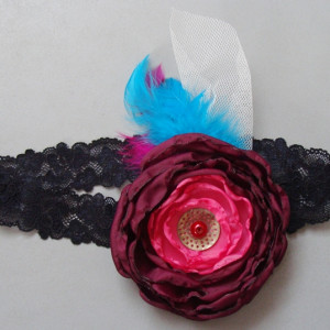 Koronkowa opaska z kwiatem