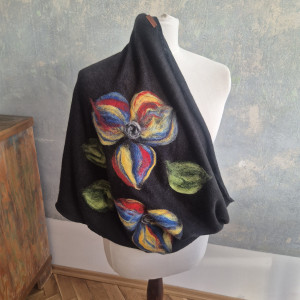 Komin wełniany merino czarne