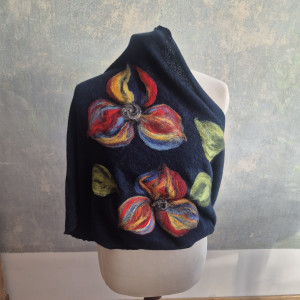 Komin wełniany merino granat ostatni