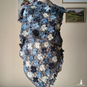 Niezwykły szydełkowy szal z wełną