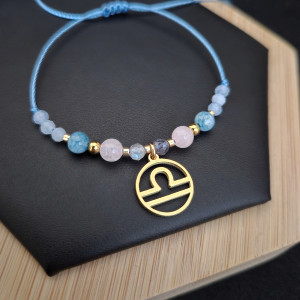 Bransoletka Zodiakalna Waga - wersja ze złotem