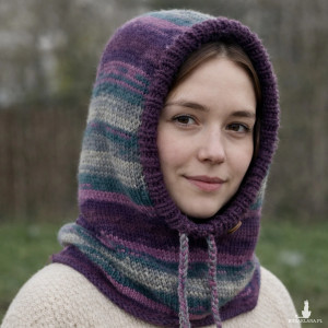 Balaclava oversize kominiarka kaptur zamiast czapki handmade