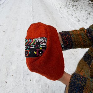 Czapka wełniana  pomarańczowa