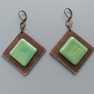 Kolczyki romby zielone