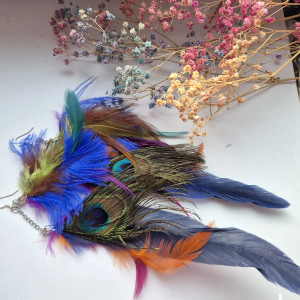 Kolczyki  długie lekkie pióra bujne