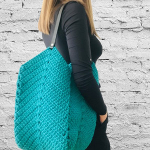 Torebka na ramię,pojemna torebka ze sznurka.