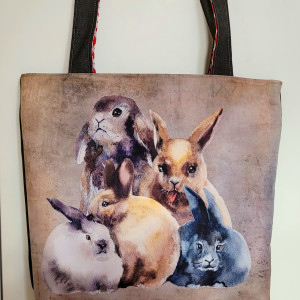 Torebka z tk. wodoodpornej: króliki