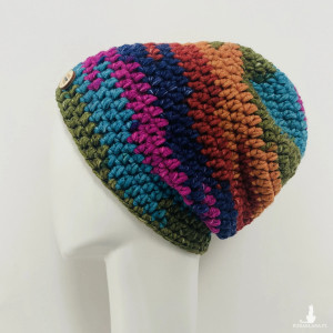 Kolorowa gruba czapka smerf ręcznie robiona