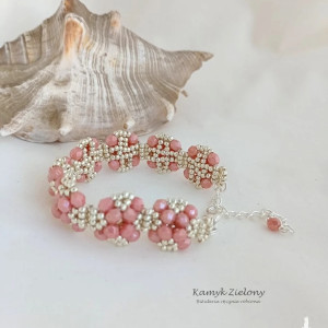 Bransoletka z kryształkami - różowa