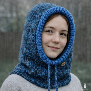 Ciepła balaclava oversize kominiarka kaptur zamiast czapki z wełną