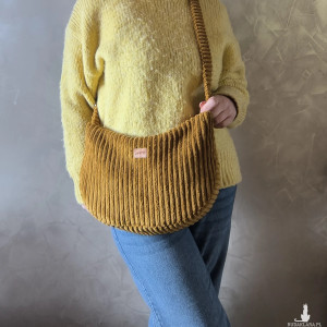 Torba sztruksowa Indianka - złota