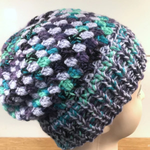 Nowa, oryginalna, ręcznie wykonana czapka zimowa (druty + szydełko)