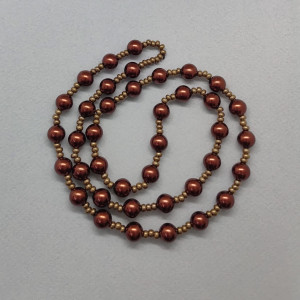 Naszyjnik Perły Czekoladowe Szklane Metalizowane