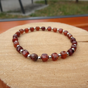 Bransoletka Hessonit Granat pomarańczowy kamienie naturalne